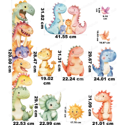 Türaufkleber Dinosaurier Kinderzimmer Babyzimmer Deko Wandtattoo Dinos Urzeit Tiere 3
