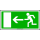 Information sign Emergency exit arrow left 300 mm x 400 mm 2 mm PVC rigid foam board Without Corners square