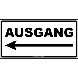 Hinweisschild Ausgang Pfeil nach links 200 mm x 300 mm 1...