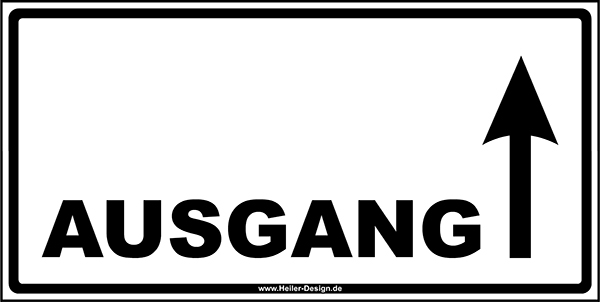 Exit Sign Arrow Up 300 mm x 400 mm 1 mm PVC rigid foam board Without Corners rounded