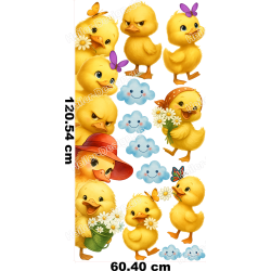 Türaufkleber Küken Kinderzimmer Türtattoo...