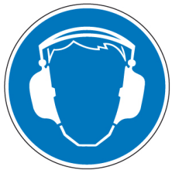 Gebotsschild Gehörschutz benutzen