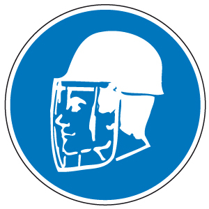 Gebotsschild Gesichtsschutzschild benutzen
