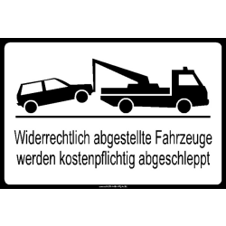 Widerrechtlich abgestellte Fahrzeuge werden...