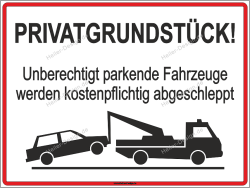PRIVATE PROPERTY Sign – Unauthorised vehicles will...