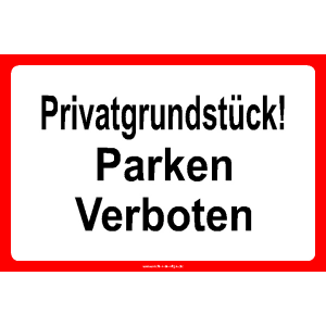 PRIVATGRUNDST&Uuml;CK! Parken verboten