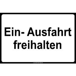 Ein- Ausfahrt freihalten