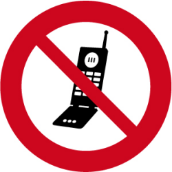 Verbotszeichen Handy benutzen verboten
