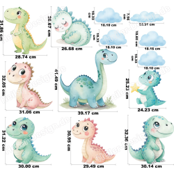 Wandtattoo Dinosaurier Kinderzimmer Babyzimmer Deko Dinos...