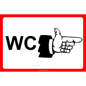 WC mit Finger rechts