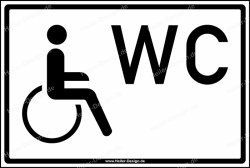 Hinweisschild WC für Rollstuhlfahrer