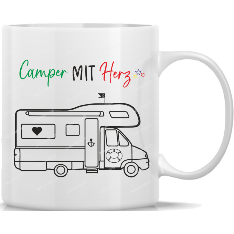 Camping Mug Camper with Heart Coffee Cup