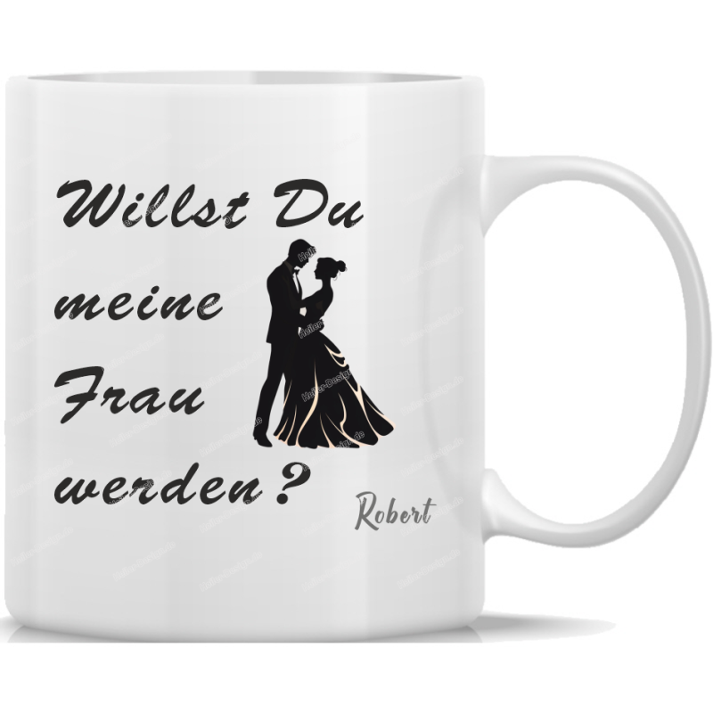 Tasse Kaffeebecher Spruch Heiraten Hochzeit Wedding Willst Du meine Frau werden
