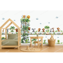 Jungle Wall Sticker Kids Room Decor Safari Animals Elephant Giraffe Lion Monkey 3