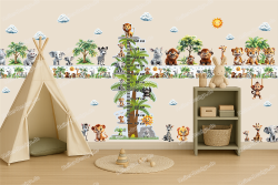 Wandtattoo Dschungel Dschungeltiere Kinderzimmer Deko...