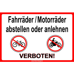 Fahrräder Motorräder abstellen oder anlehnen...