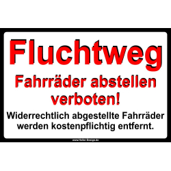 Fluchtweg Fahrräder abstellen verboten.....