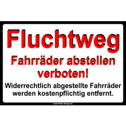 Fluchtweg Fahrräder abstellen verboten.....