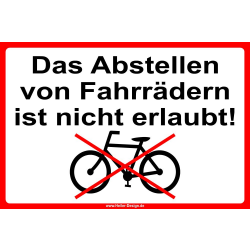 Das abstellen von Farrädern ist nicht erlaubt!