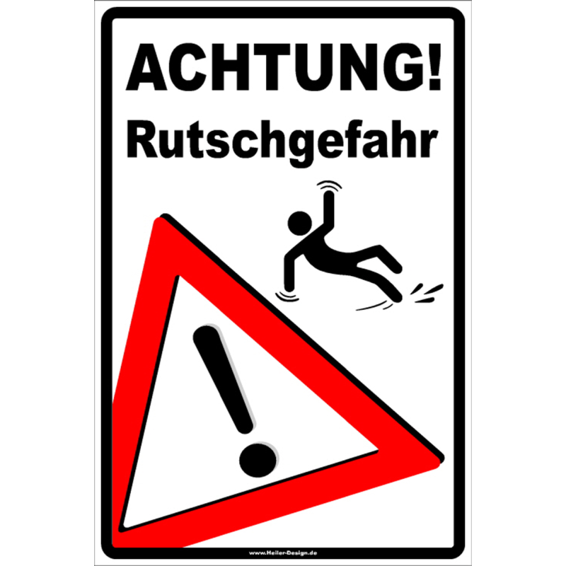 Warnschild Achtung! Rutschgefahr