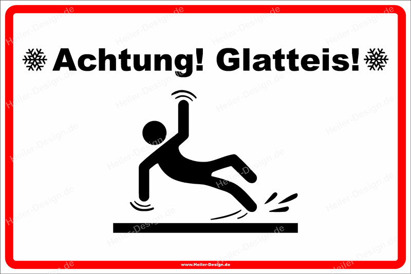 Warnschild Achtung! Glatteis!
