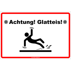 Warnschild Achtung! Glatteis!