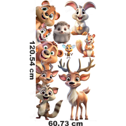 Personalized Door Sticker Forest Animals Woodland Kids...