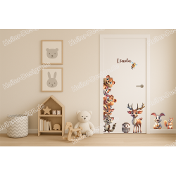 Personalized Door Sticker Forest Animals Woodland Kids...