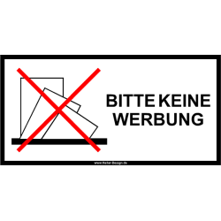 Verbotsschild Bitte keine Werbung