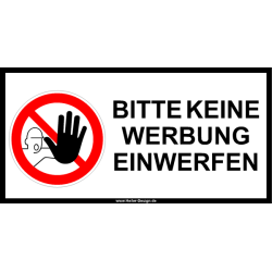 Verbotsschild Bitte keine Werbung einwerfen 2