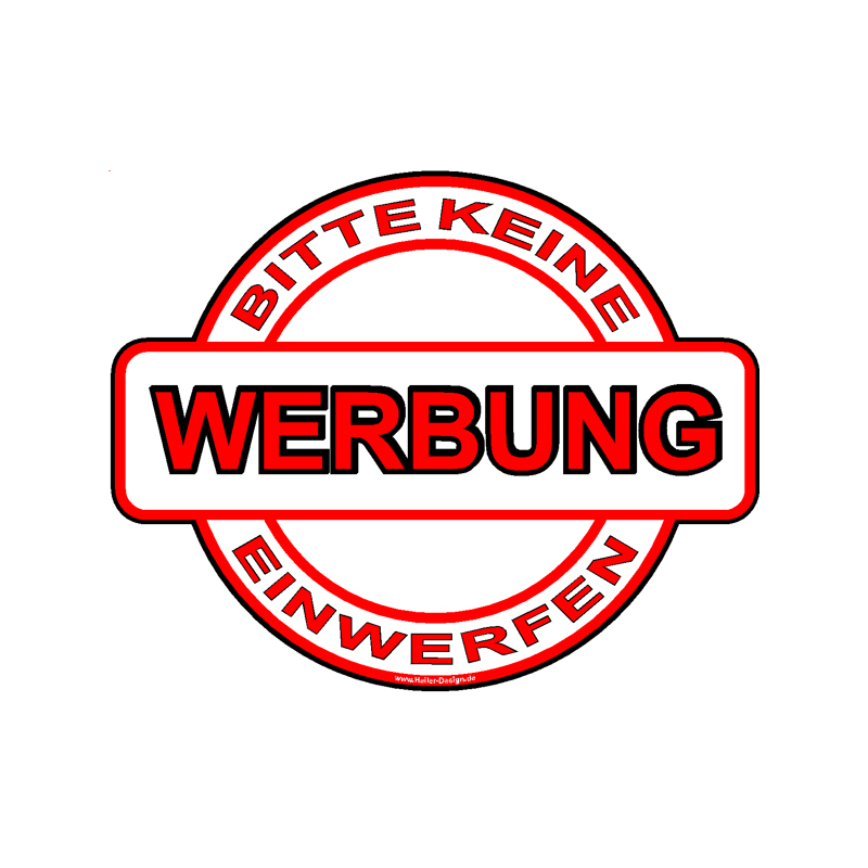 Verbotsschild Bitte keine Werbung einwerfen 3
