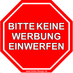 Verbotsschild Bitte keine Werbung einwerfen 4
