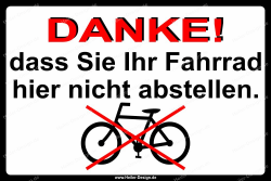 Thank You for Not Parking your Bicycle Here Sign - 1