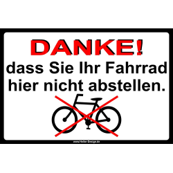 Thank You for Not Parking Your Bicycle Here Sign
