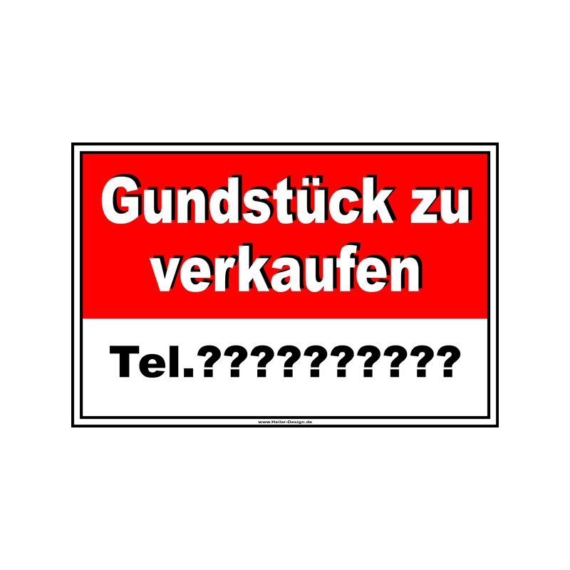 Hinweisschild Grundstück zu verkaufen