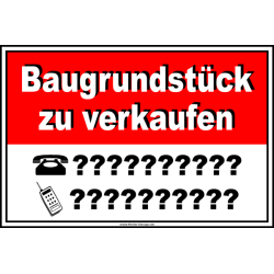 Hinweisschild Baugrundstück zu verkaufen 2