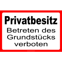 Privatbesitz Betreten des Grundstücks verboten