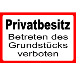 Sign Private Property – No Trespassing