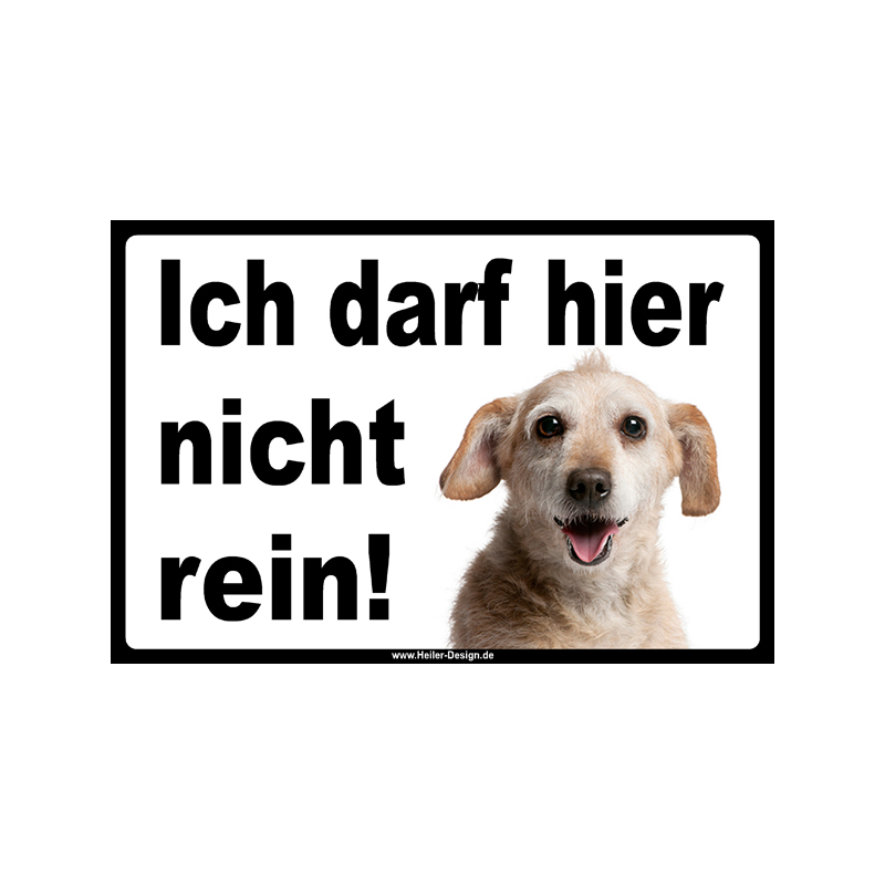 Verbotsschild Hund Ich darf hier nicht rein 2 100 mm x 200 mm 1 mm PVC Hartschaumplatte 2 x Beidseitig Schaumklebepads Ecken abgerundet