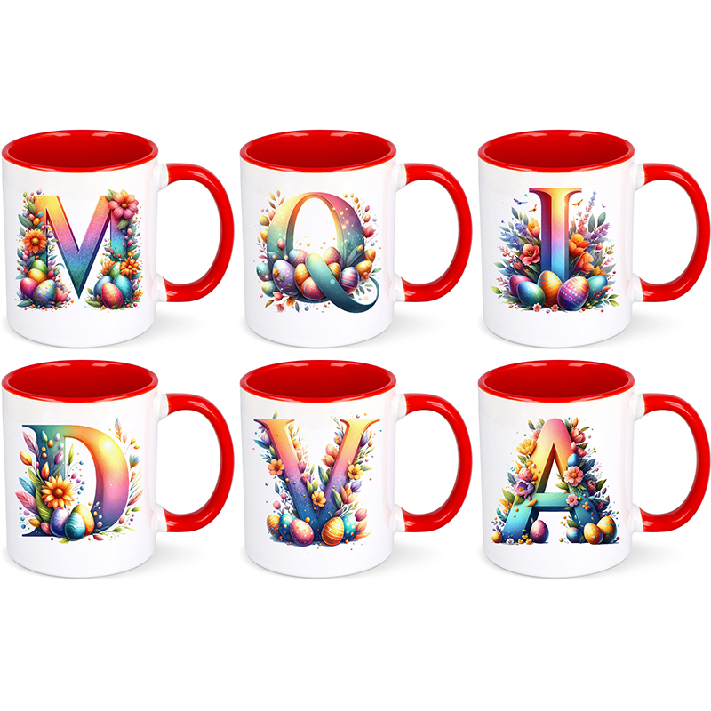 Easter mug alphabet letters A–Z personalized spring gift idea with love