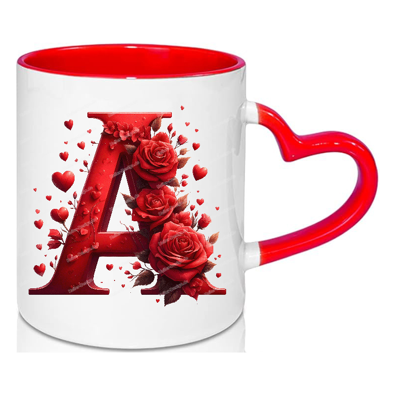Liebestasse A-Z Buchstabentasse Valentinstag Personalisiert Geschenkidee A Ja mit Text Vorname/Initialien