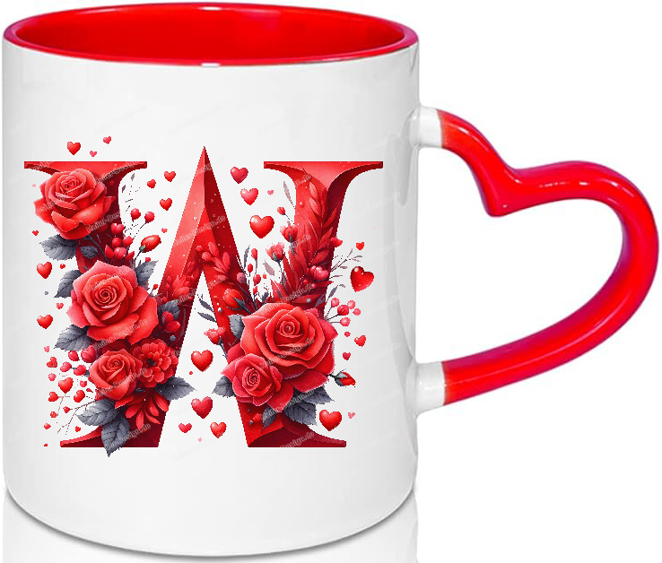 Love Mug Alphabet Letter Mug Valentine’s Day Personalized Gift Idea W Yes with Text First Name Initials