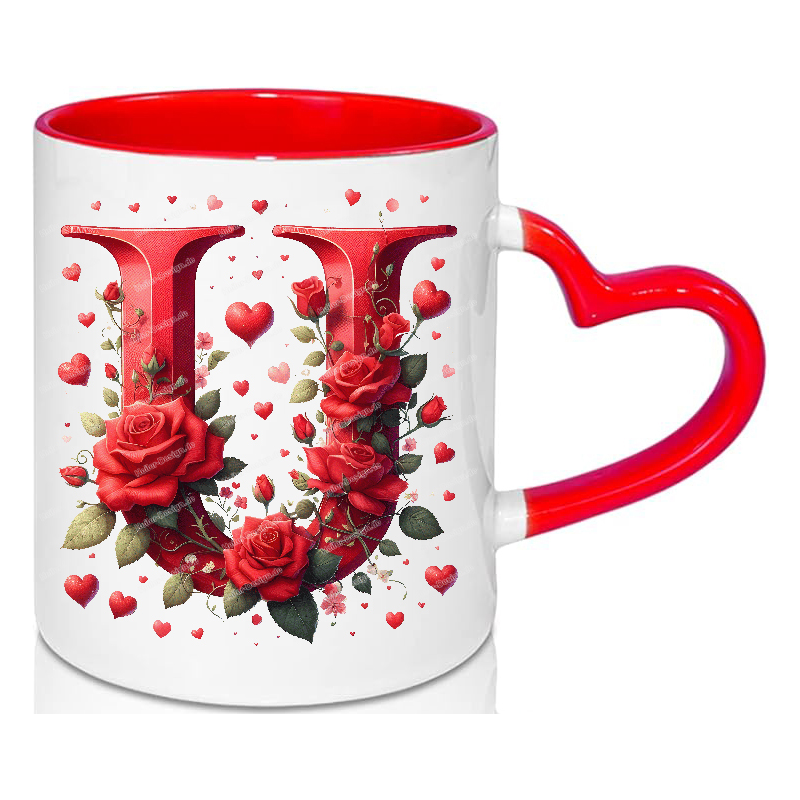 Love Mug Alphabet Letter Mug Valentine’s Day Personalized Gift Idea U No Not Desired
