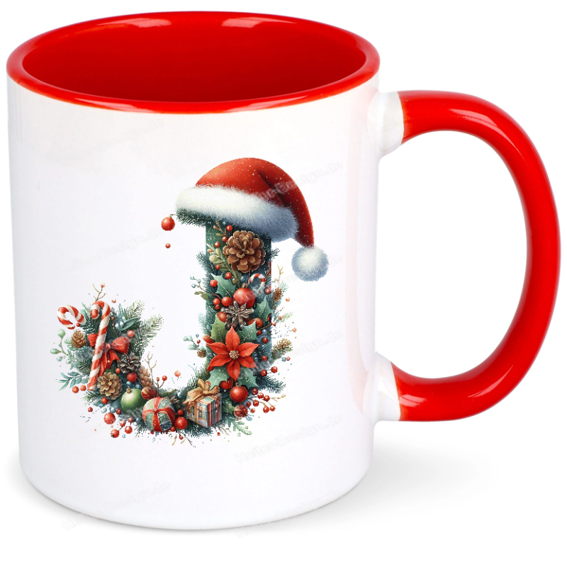 Christmas Mug Alphabet Letter Mug Xmas Personalized Gift Idea J No Not Desired