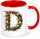 Christmas Mug Alphabet Letter Mug Xmas Personalized Gift Idea D Yes with Text First Name Initials