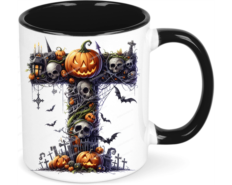 Halloweentasse A-Z Buchstabentasse Gruselig Personalisiert Geschenkidee T Nein nicht gewünscht