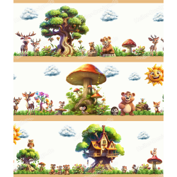 Kinder Borduere Waldbewohner Maerchenhafte Waldtiere