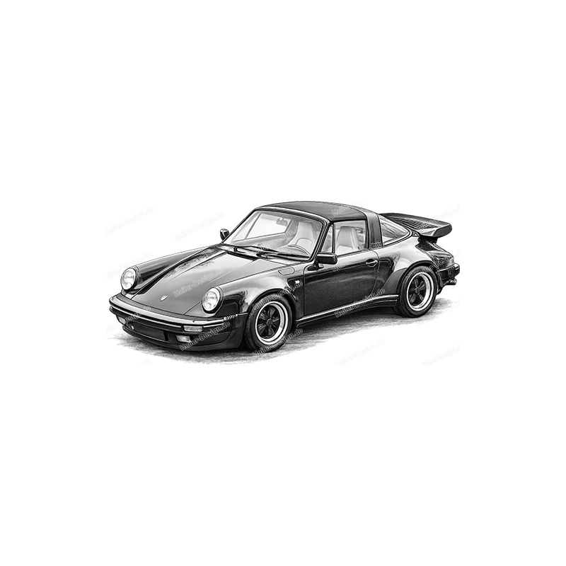 Bleistift Zeichnung Porsche 911 Kunstdruck Leinwand Design - 5 siehe Bild 30 x 40 cm Leinwand auf Keilrahmen