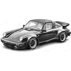 Bleistift Zeichnung Porsche 911 Kunstdruck Leinwand...