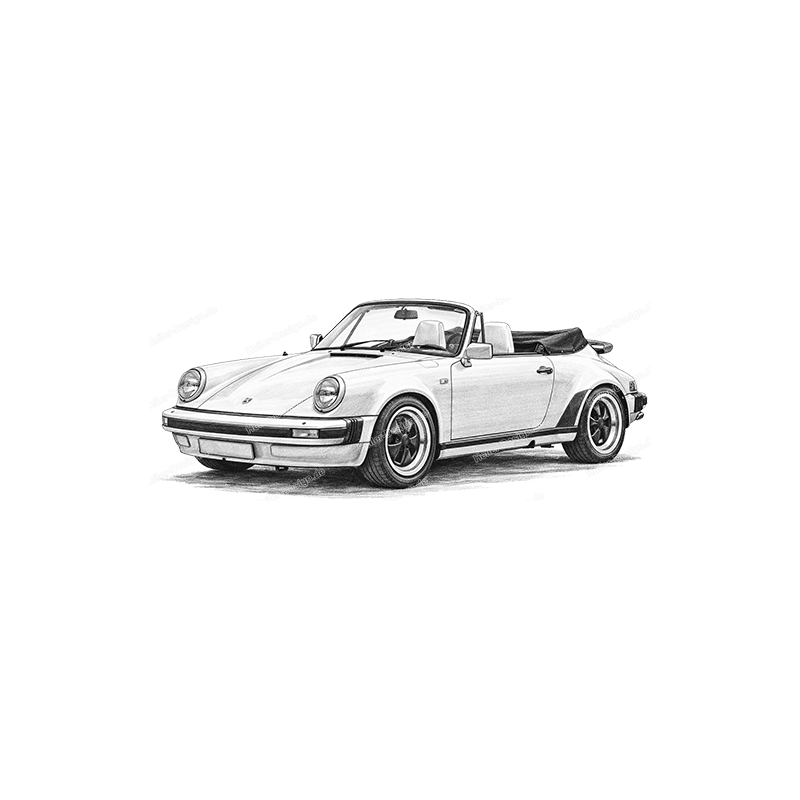 Pencil Drawing Porsche 911 Canvas Print Design - 7 see image 30 x 30 cm Canvas on a Stretcher